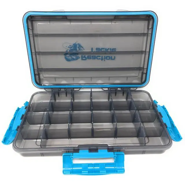 Alt view image 5 of 5 - Premium Tackle Trays, Water Resistant Fishing Tackle Box Organizers with Triple Clip Closure, Removable Dividers and Clear View Design - 3700 (3-Pack)