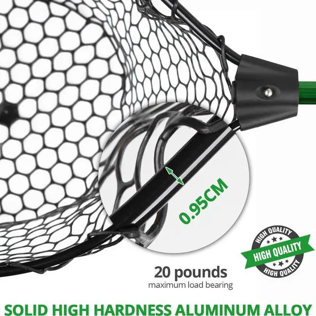Alt view image 2 of 6 - Rubber Fishing Net with Telescoping Handle - High Strength Landing Net for Fishing with Soft Rubber Netting, Two Sizes Options
