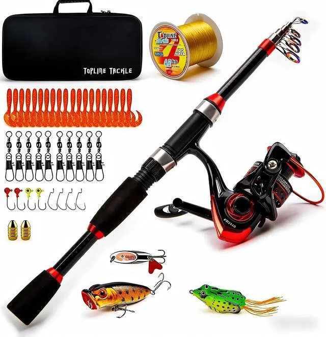 Main image of Collapsible Fishing Rod and Reel Combo, Telescopic Fishing Rod with Spinning Reel, Portable Collapsible Fishing Pole Kit for Saltwater and Freshwater Ideal Fishing Gift