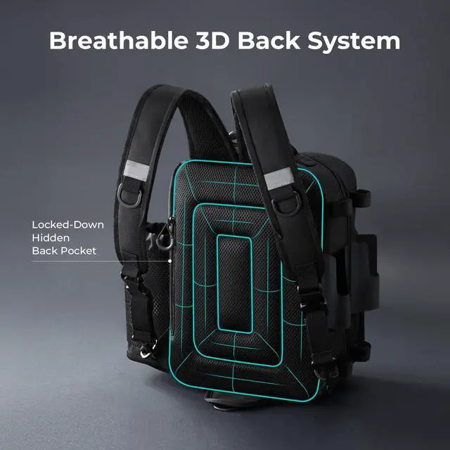 Alt view image 6 of 7 - Fishing Tackle Backpack, 3-Way Carry with Rod Holders | 16 smart pockets, 2 rod holders, Rain cover, Breathable back support, Convertible sling/waist/backpack carry