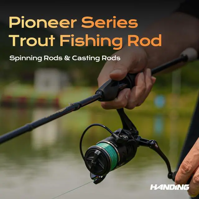 Alt view image 2 of 7 - Pioneer Ultralight Spinning Rod & Casting Rod 2-Piece BFS Rod | Ultralight & Light Rod Finesse Fishing Rod for Trout Panfish Crappie Bluegill with 24T Carbon Fiber EVA Handle