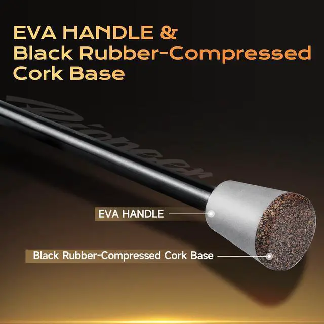 Alt view image 6 of 7 - Pioneer Ultralight Spinning Rod & Casting Rod 2-Piece BFS Rod | Ultralight & Light Rod Finesse Fishing Rod for Trout Panfish Crappie Bluegill with 24T Carbon Fiber EVA Handle