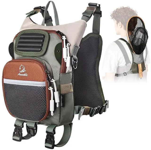 Main image of Fly Fishing Chest Pack,Outdoor Waterproof fishing Tackle Chest Bag with Multiple Compartments, Small Wade fishing,Can accommodate multiple fishing equipment/flying boxes