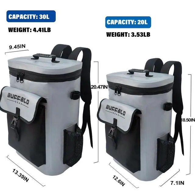 Alt view image 6 of 7 - Fish Cooler Backpack 32Qt Waterproof Fishing Backpack Cooler Portable Fish Bag, Keep Ice Cold More Than 24 Hours