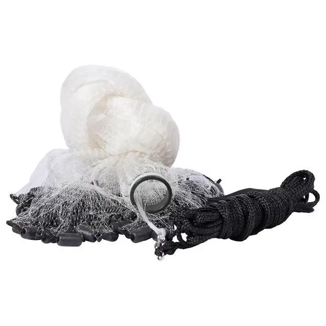 Alt view image 5 of 7 - American Saltwater Fishing Cast Net 3/8 1/4-Inch Mesh 4ft 6ft 8ft Radius, 1-Pound Per Foot, for Bait Fish with Utility Bucket Casting