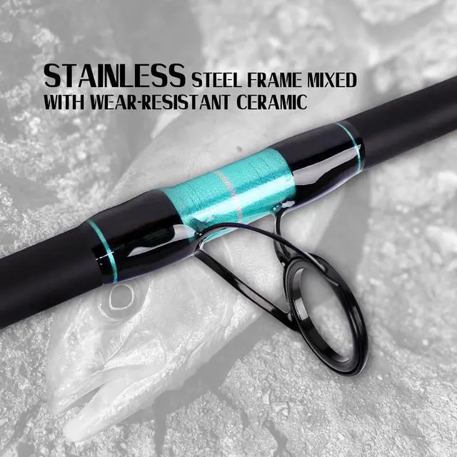 Alt view image 3 of 7 - Surf Fishing Rod Portable Travel Surf Spinning Rod 2 Piece/3 Piece/4 Piece Carbon Fiber Saltwater Fishing Rod 9'/10'/12'/13'/15'