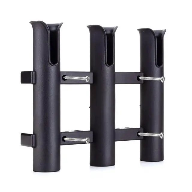 Alt view image 3 of 6 - Fishing Rod Holder Bracket, Tube 3 Rod Rack, Fishing Rod for Boat Kayak Garage Storage or Truck with Screws Side-Mount
