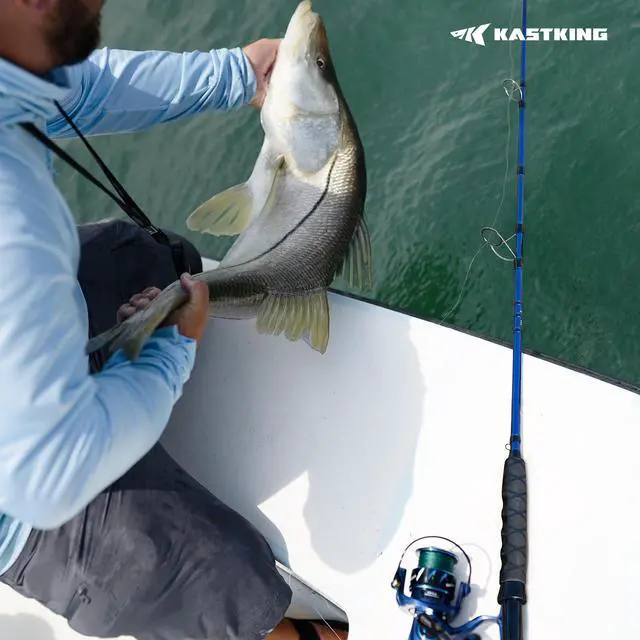 Alt view image 2 of 7 - Kapstan Saltwater Spinning Rod, Boat & Surf Fishing Rod, Lightweight S-Curve Graphite Blanks, Stainless-Steel Double-Foot Guides, Aluminum/Graphite Locking Reel Seat, 2-Piece PTS Rod