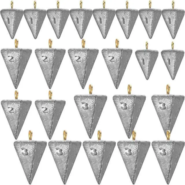 Main image of Fishing Weights Sinker Kit Rig Pyramid Fishing Sinker Catfish for Freshwater Saltwater Bass Casting Surf Tackle Assortment in 1, 3, 4, 6 oz