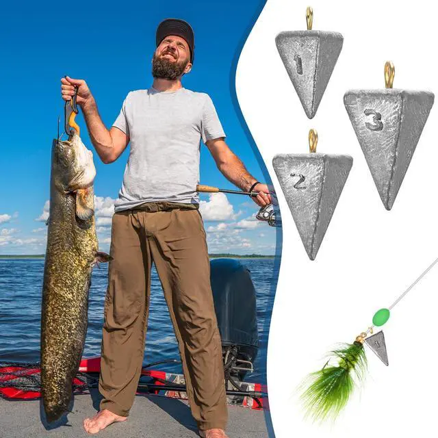 Alt view image 6 of 7 - Fishing Weights Sinker Kit Rig Pyramid Fishing Sinker Catfish for Freshwater Saltwater Bass Casting Surf Tackle Assortment in 1, 3, 4, 6 oz