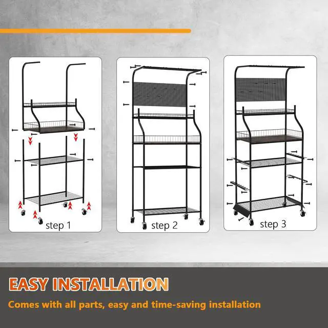 Alt view image 7 of 7 - Heavy Duty Fishing Rod Rack, Fishing Organizer for Garage, Fishing Gear Holder for Garage with Movable Wheels
