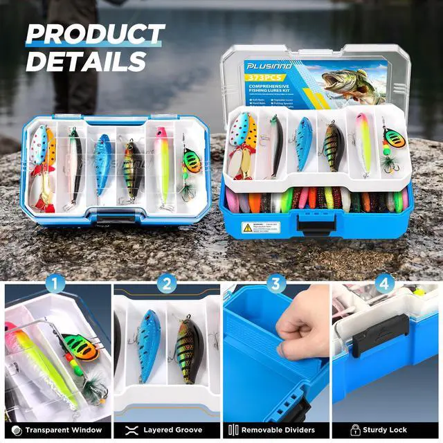 Alt view image 4 of 7 - Fishing Gear - Telescopic Fishing Rod and Reel Combo with Tackle Box, Collapsible Rod and Lures Box, Travel Fish Pole Starter Kit, Fishing Accessories Tackle Lure Kit Gifts for Men Bass Trout