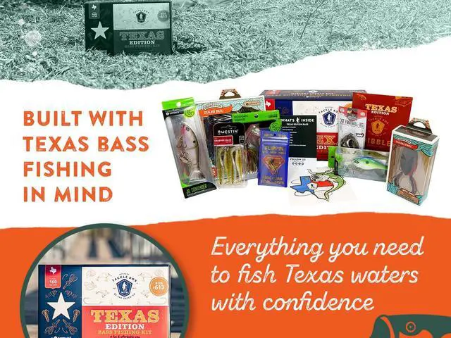 Alt view image 2 of 7 - Mystery Tackle Box Texas Bass Elite Fishing Kit 7-9 Freshwater Baits for Largemouth, Smallmouth & More Includes Exclusive Texas Decal