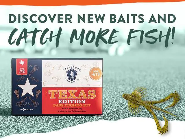 Alt view image 4 of 7 - Mystery Tackle Box Texas Bass Elite Fishing Kit 7-9 Freshwater Baits for Largemouth, Smallmouth & More Includes Exclusive Texas Decal