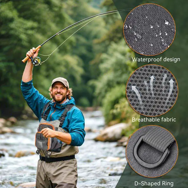 Alt view image 4 of 7 - QulayQualy Fly Fishing Pack - Chest Pack with Work Station Lightweight Tackle Fishing Bag with Quick-Release