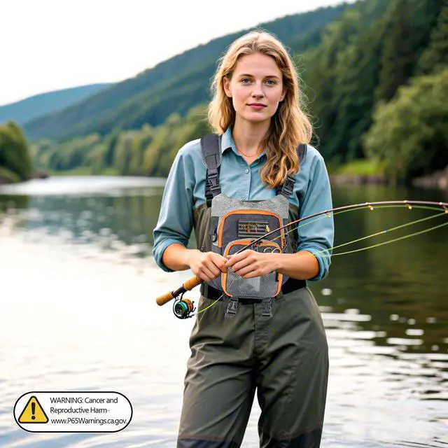Alt view image 7 of 7 - QulayQualy Fly Fishing Pack - Chest Pack with Work Station Lightweight Tackle Fishing Bag with Quick-Release