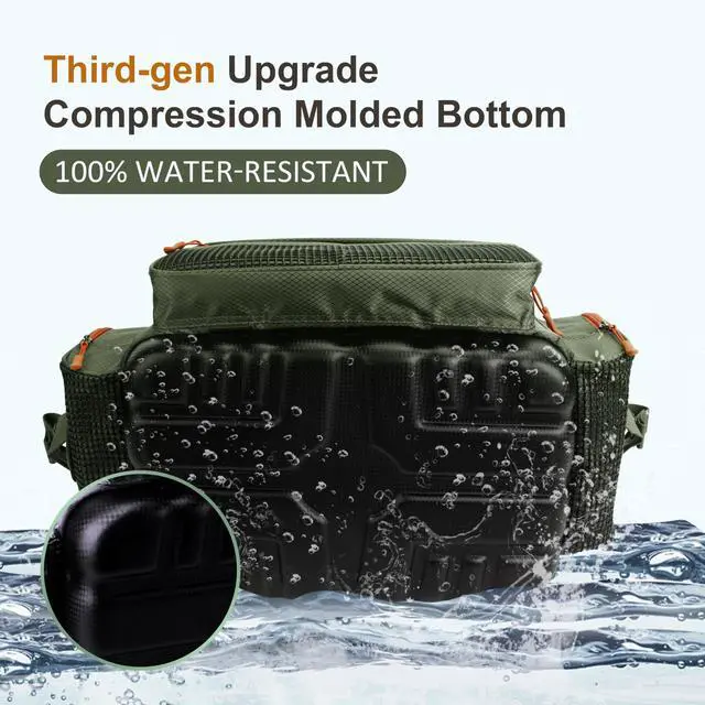 Alt view image 4 of 7 - Fishing Tackle Box Bag - Fishing Bags for Saltwater or Freshwater (#Green) Fishing Tackle Bags - Padded Shoulder Strap - Tackle Bag for 3600 3700 Tackle Box