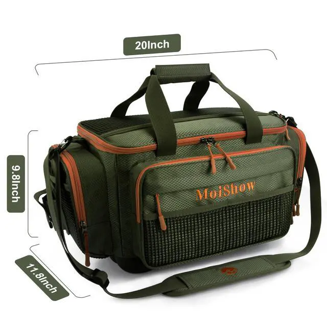 Alt view image 6 of 7 - Fishing Tackle Box Bag - Fishing Bags for Saltwater or Freshwater (#Green) Fishing Tackle Bags - Padded Shoulder Strap - Tackle Bag for 3600 3700 Tackle Box