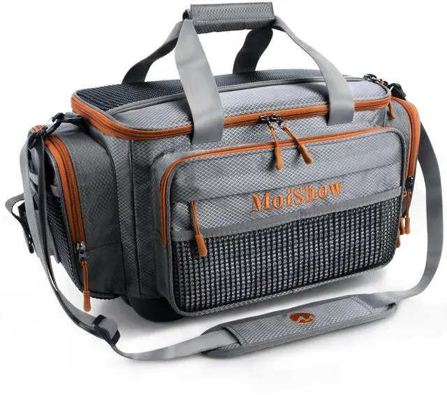 Main image of Fishing Tackle Box Bag - Fishing Bags for Saltwater or Freshwater (#Grey) Fishing Tackle Bags - Padded Shoulder Strap - Tackle Bag for 3600 3700 Tackle Box