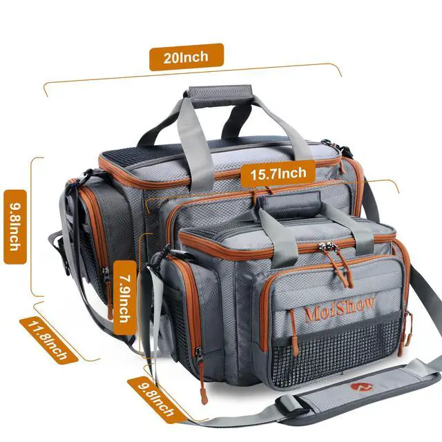Alt view image 6 of 7 - Fishing Tackle Box Bag - Fishing Bags for Saltwater or Freshwater (#Grey) Fishing Tackle Bags - Padded Shoulder Strap - Tackle Bag for 3600 3700 Tackle Box