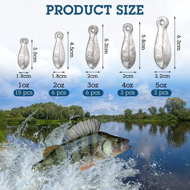 Alt view image 2 of 7 - Fishing Weights Sinker Kit Rig Fishing Weight Sinker Weights Bank Sinkers Saltwater Sinkers Bass Casting in