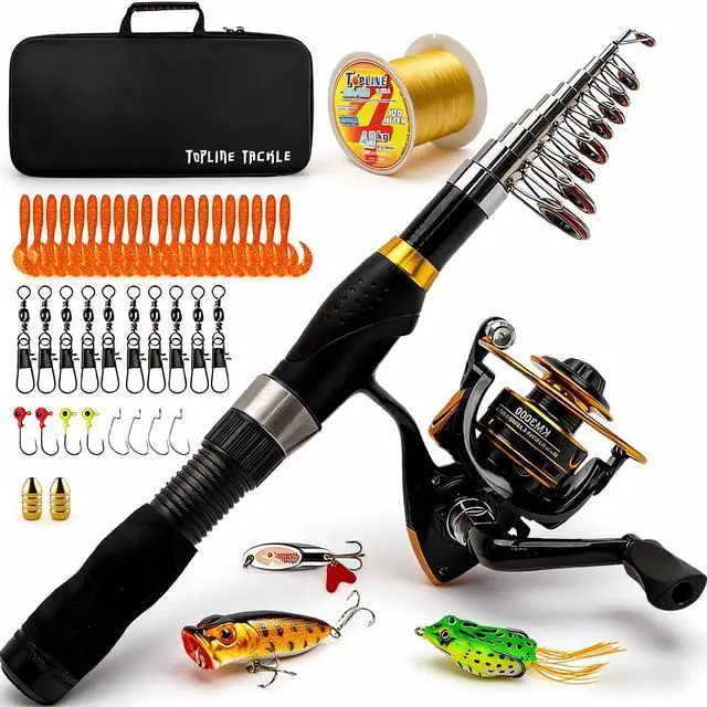 Main image of Collapsible Fishing Rod and Reel Combo, Telescopic Fishing Rod with Spinning Reel, Portable Collapsible Fishing Pole Kit for Saltwater and Freshwater Ideal Fishing Gift