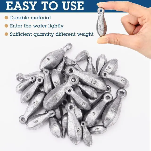 Alt view image 5 of 7 - Fishing Weights Sinker Kit Rig Fishing Weight Sinker Weights Bank Sinkers Saltwater Sinkers Bass Casting in
