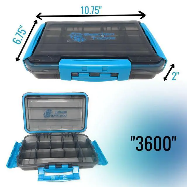 Alt view image 3 of 5 - Premium Tackle Trays, Water Resistant Fishing Tackle Box Organizers with Triple Clip Closure, Removable Dividers and Clear View Design - 3600 (4-Pack)