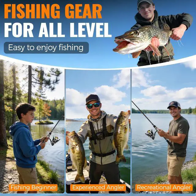 Alt view image 7 of 7 - Fishing Gear - Telescopic Fishing Rod and Reel Combo with Tackle Box, Collapsible Rod and Lures Box, Travel Fish Pole Starter Kit, Fishing Accessories Tackle Lure Kit Gifts for Men Bass Trout