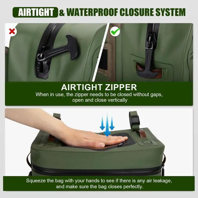 Alt view image 7 of 7 - Waterproof Fishing Waist Pack,IPX8 840D TPU Large Tackle Bag with Rod Holder,Airtight Zipper Closure,Detachable Water Bottle Holder, 10L Fly Fishing Bag with Adjustable Strap,Sling Fanny Pack