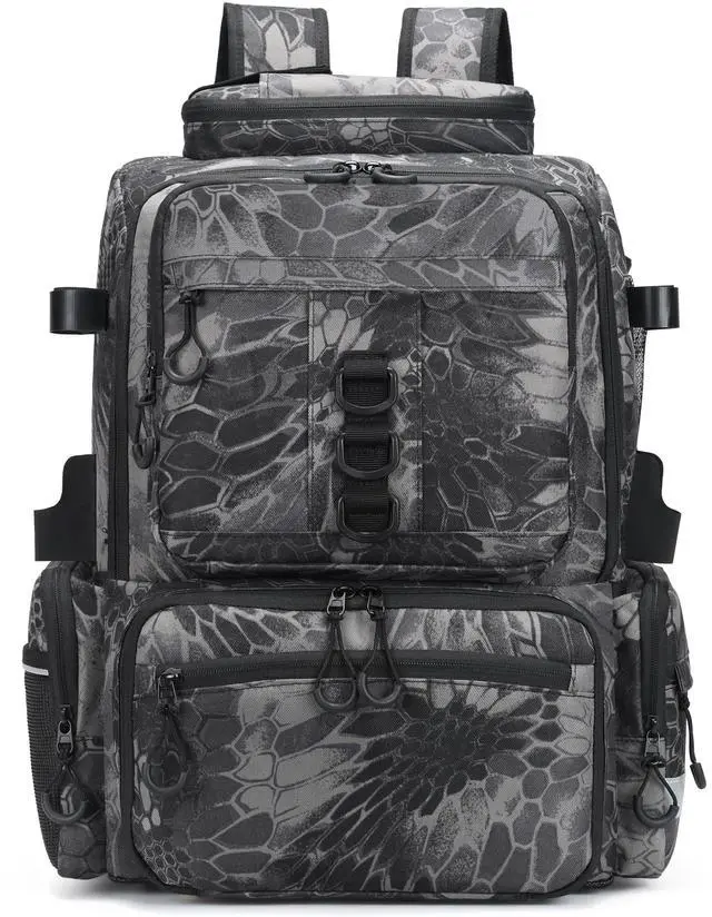 Main image of Fishing Tackle Backpack, 45L Storage Waterproof Travel Bag Store Fishing Gear with Insulated Top Pocket
