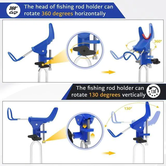 Alt view image 7 of 7 - Fishing Rod Holder for Ground, Fishing Pole Holders for Ground 2/4PCS, Rod Holders for Bank Fishing with Long Drill Stake Rod Stand for Shore, Beach, Mud, Catfish, Gift for Men,360° Adjustable
