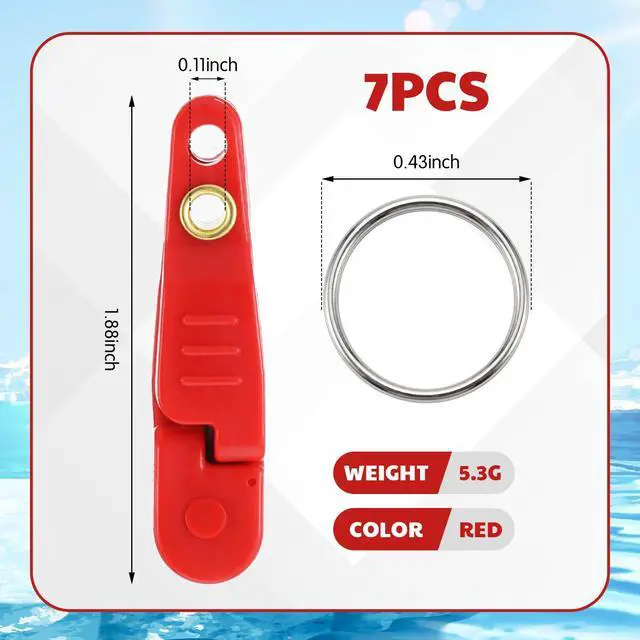 Alt view image 3 of 7 - 19/21/42 Piece Snap Weight Kit Trolling System Include Trolling Weights Red Clips Bullet/Fish Shape Fishing Weights for Walleye Saltwater Freshwater Fishing