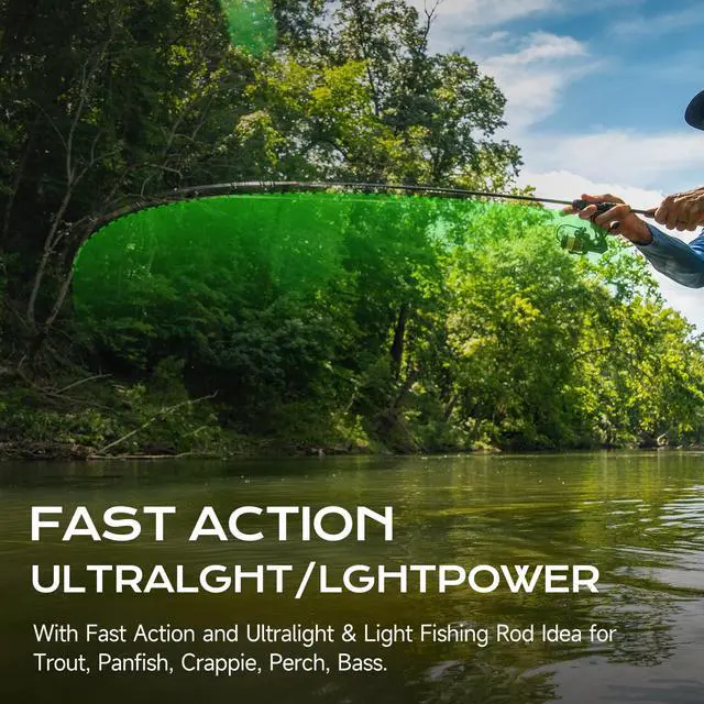 Alt view image 4 of 7 - M1 BFS Rod Ultralight & Light Rod 2-Piece Trout Fishing Rod | Spinning & Casting Rod for Trout Panfish Crappie Perch and Other Light-Tackle Species in Creeks Rivers Lakes and Ponds