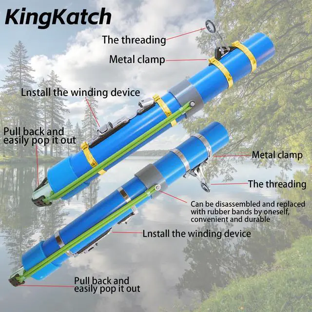 Alt view image 5 of 7 - Portable Fishing Catapult Rod, Durable & Lightweight Telescopic Lure & Bait Launcher for Saltwater & Freshwater, High Elasticity Casting Tool, Professional New Model Travel Fishing Gear