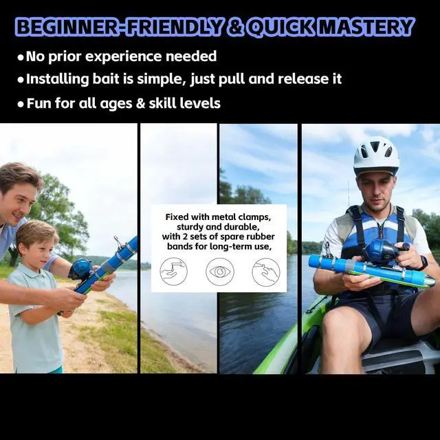 Alt view image 7 of 7 - Portable Fishing Catapult Rod, Durable & Lightweight Telescopic Lure & Bait Launcher for Saltwater & Freshwater, High Elasticity Casting Tool, Professional New Model Travel Fishing Gear