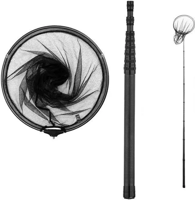 Main image of 9ft/11.15ft Extra Long Fishing Net with Telescoping Handle, Carbon Fiber Extendable Landing Net, Dip Net for Fishing, Crab nets for Crabbing, Rubber Coated Netting, Holds up to 20lbs