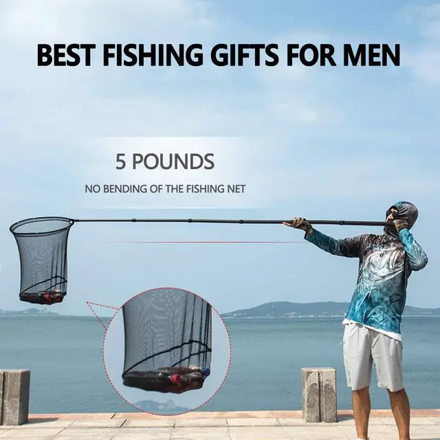 Alt view image 7 of 7 - 9ft/11.15ft Extra Long Fishing Net with Telescoping Handle, Carbon Fiber Extendable Landing Net, Dip Net for Fishing, Crab nets for Crabbing, Rubber Coated Netting, Holds up to 20lbs