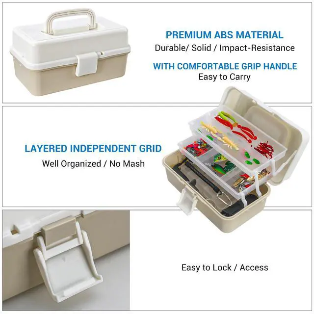 Alt view image 3 of 7 - Layers Fishing Tackle Box, 213Pcs Fishing Lures Kit with Small Fishing Tool Kit Containing Weights Scale, Lip Clip, Hook Remover, Fishing Accessories, Fishing Gear for Beginners, Kids, Men, Adults