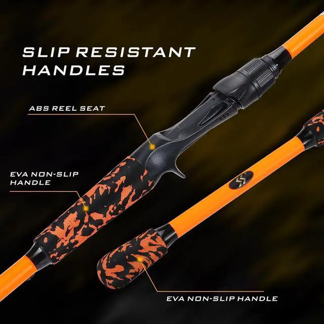 Alt view image 2 of 7 - Baitcaster Combo IM7 Graphite M/MH 2-Piece Travel Rod, 6.3:1 High-Speed Reel,18LB Drag for Bass, Catfish, Trout, Panfish