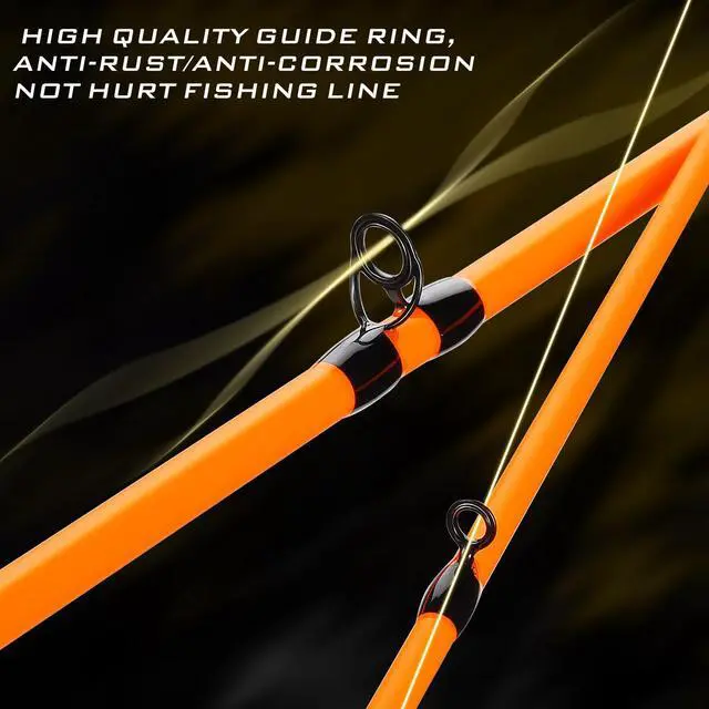 Alt view image 3 of 7 - Baitcaster Combo IM7 Graphite M/MH 2-Piece Travel Rod, 6.3:1 High-Speed Reel,18LB Drag for Bass, Catfish, Trout, Panfish