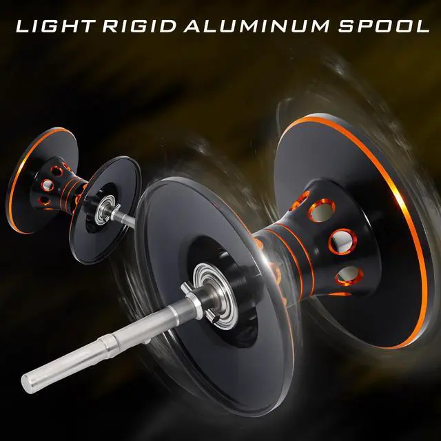 Alt view image 6 of 7 - Baitcaster Combo IM7 Graphite M/MH 2-Piece Travel Rod, 6.3:1 High-Speed Reel,18LB Drag for Bass, Catfish, Trout, Panfish