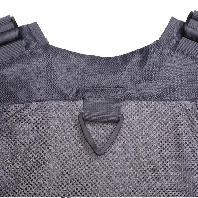 Alt view image 7 of 7 - Fly Fishing Vest Pack Adjustable for Men and Women (Light Gray) | Breathable Mesh, Multiple pockets, Adjustable Size, Lightweight, Backpack for Outdoor Trout Bass Fishing