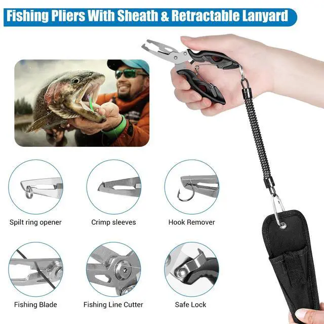 Alt view image 7 of 7 - 3 Layers Fishing Tackle Box, 213Pcs Fishing Lures Kit with Small Fishing Tool Kit Containing Weights Scale, Lip Clip, Hook Remover, Fishing Accessories, Fishing Gear for Beginners Kids, Men, Adults
