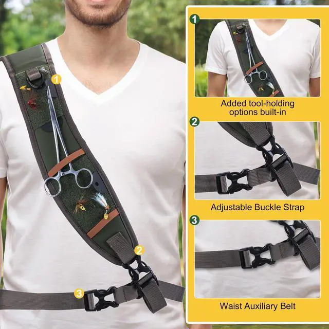 Alt view image 4 of 7 - Waterproof Fly Fishing Sling Pack, IPX8 840D TPU Fishing Sling Bag, 13L Tackle Backpack with Rod Holder,Airtight Zipper,Exhaust Valve,Adjustable Strap for Kayaking,Wadering,Hiking
