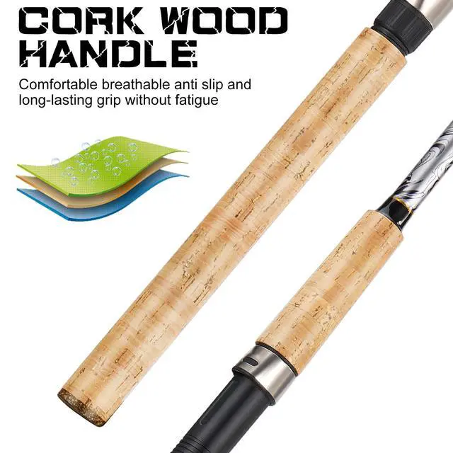 Alt view image 5 of 7 - Spinning & Casting Rods, Strong Carbon&Glass Composite Fishing Rod with Stainless Steel Line Guides for Bass, Trout, Panfish, Catfish