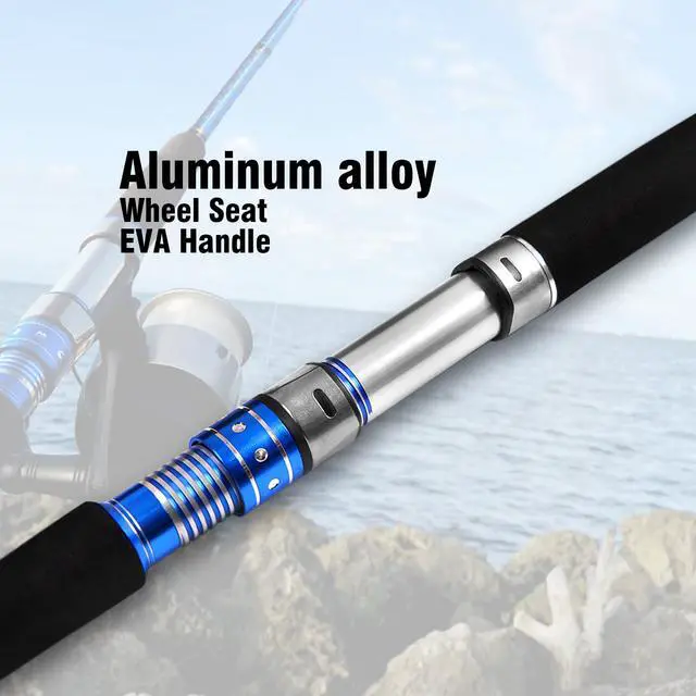 Alt view image 3 of 7 - 2-Piece Saltwater Spinning Fishing Rod Offshore Graphite Portable Fishing Rod (7 Feet)