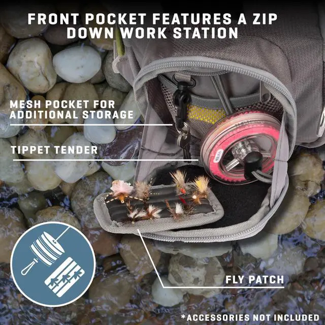 Alt view image 4 of 7 - Fall River Fishing Chest Pack, Fits Up to 2 Tackle/Fly Boxes, 152 Cu in / 2.5 L
