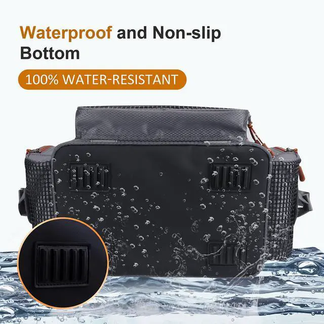 Alt view image 4 of 7 - Fishing Tackle Box Bag - Fishing Bags for Saltwater or Freshwater (#Grey) Fishing Tackle Bags - Padded Shoulder Strap - Tackle Bag for 3600 Tackle Box