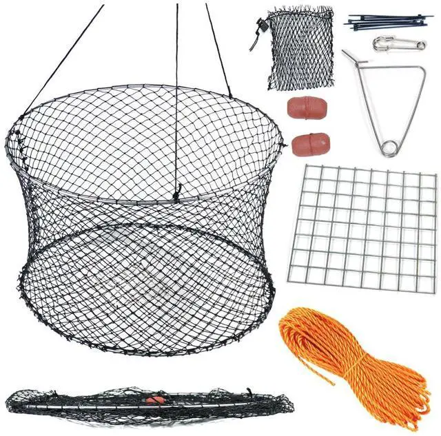 Main image of Crab Ring Trap Two Ring Crab Kit with Harness and Bait Clip Fishing Crabbing Net for Board Kayak Dock and Pier Net